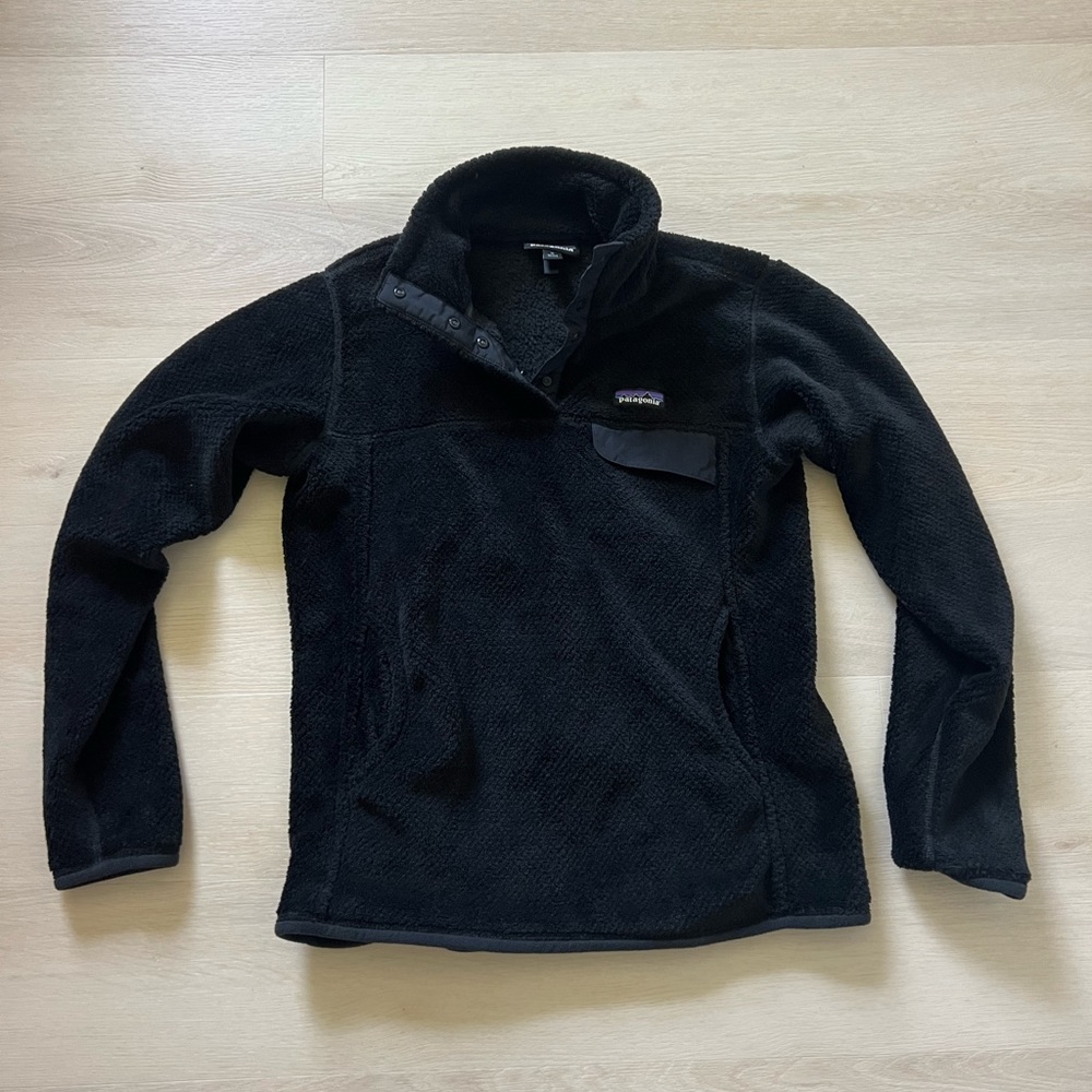 Patagonia re tool pullover black sweater hoodie jacket